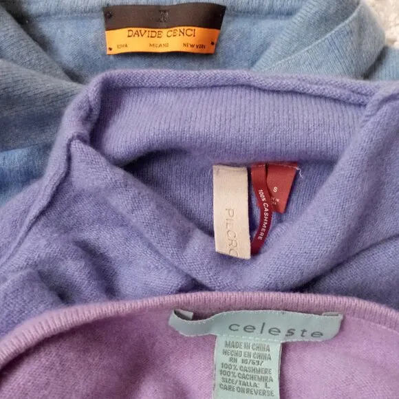 100% Cashmere &amp; Wool Sweater Bundle Lot X 4 Cutter Upcycle DIY Craft Helmut Lang