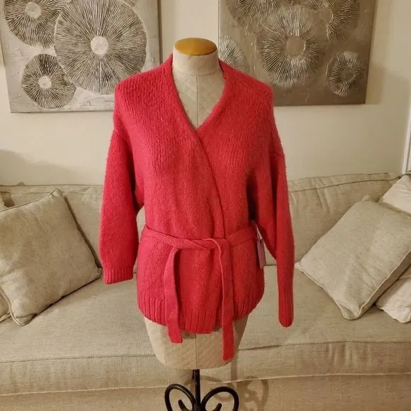 1.State Belted Cardigan in Rapture Pink