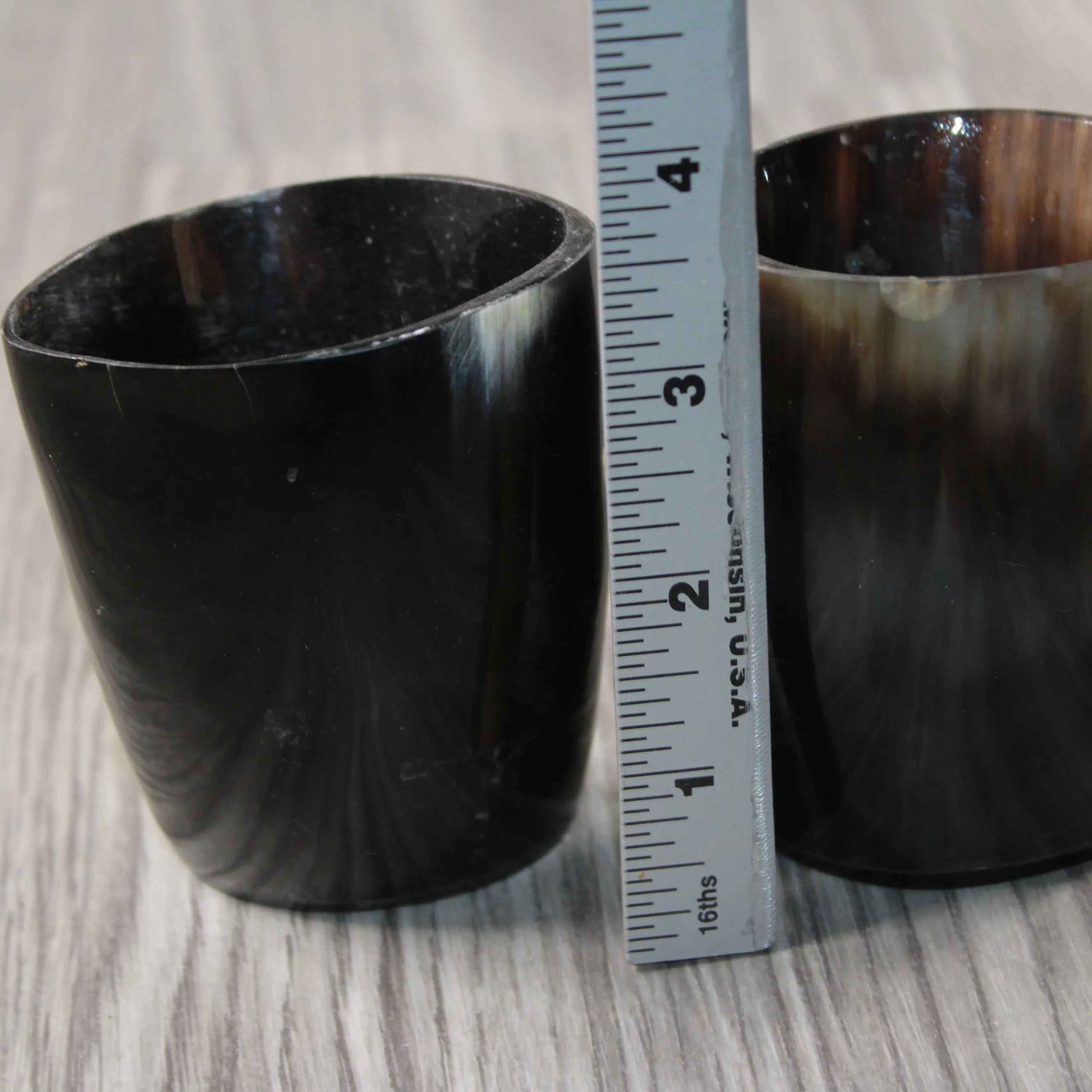 2 Small Horn Glasses #104-2 Medieval Tankard Double Shot Glass