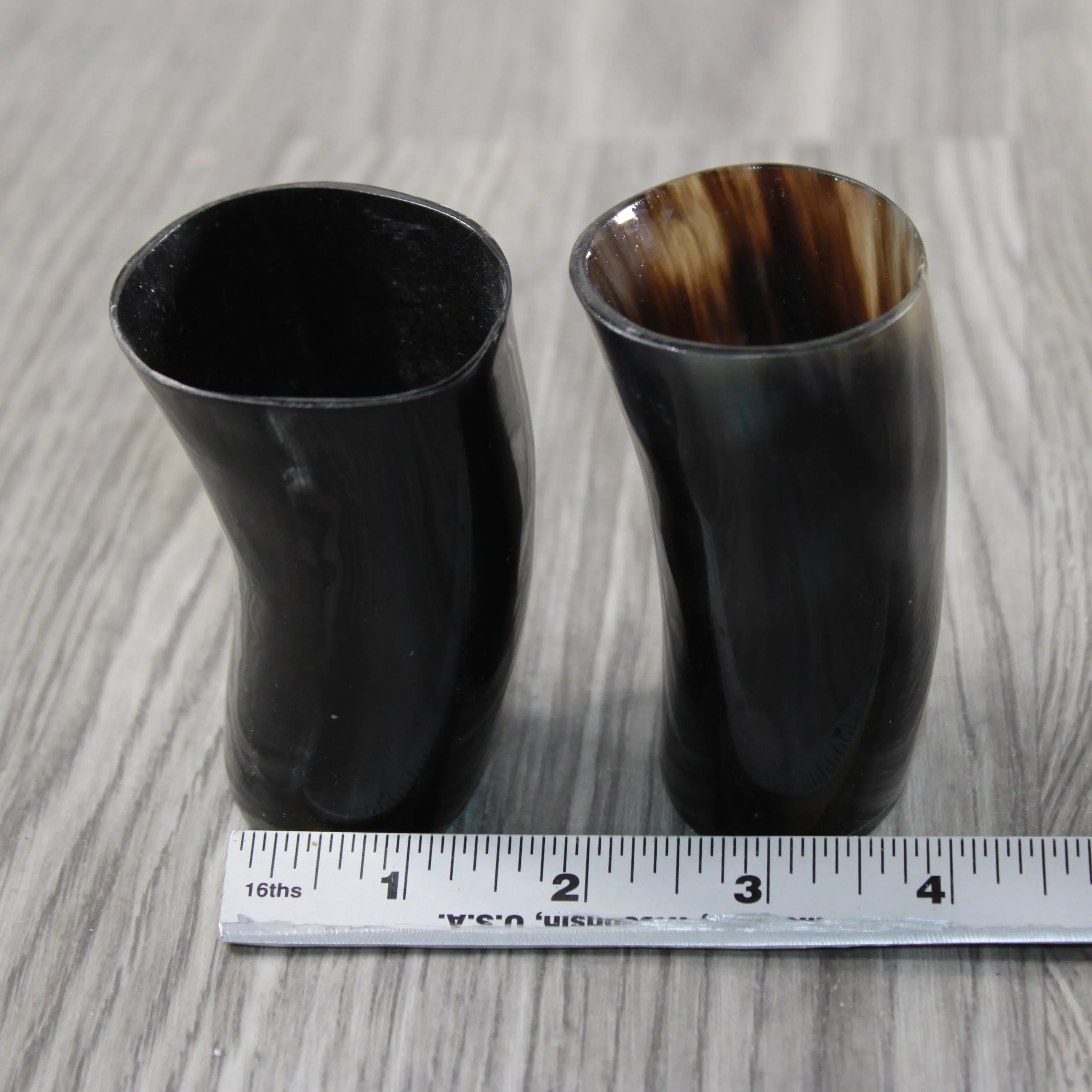 2 Small Horn Glasses #104-2 Medieval Tankard Double Shot Glass