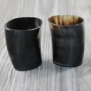 2 Small Horn Glasses #104-2 Medieval Tankard Double Shot Glass