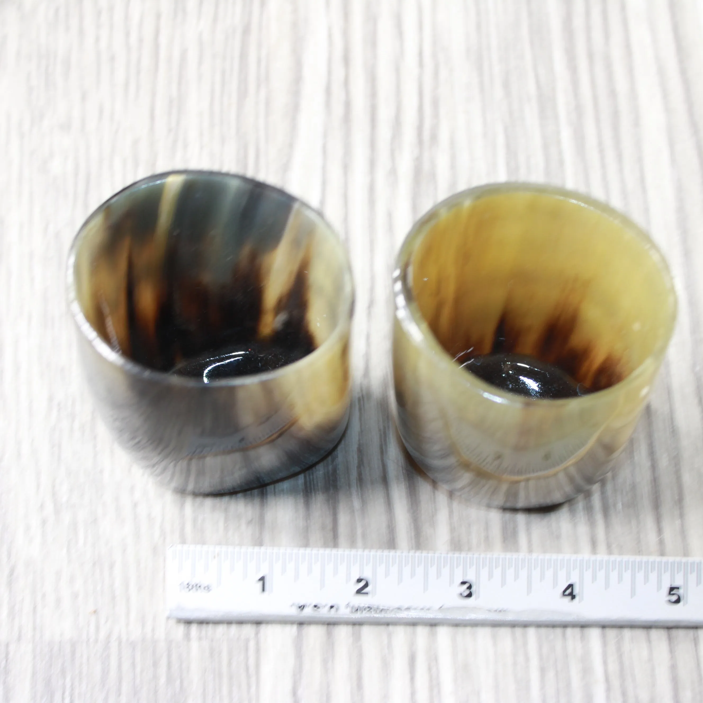 2 Small Horn Glasses #324-2 Medieval Tankard Double Shot Glass