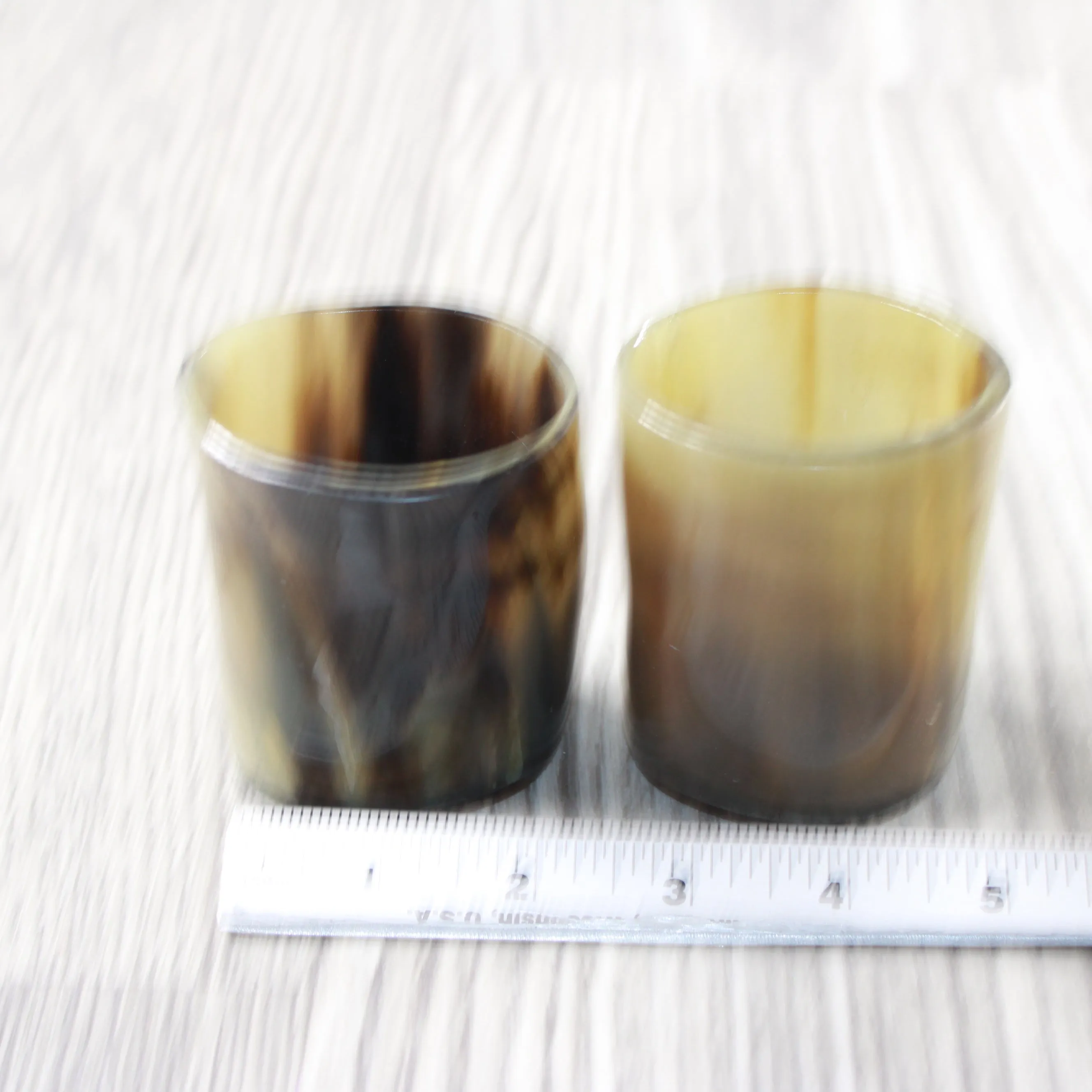 2 Small Horn Glasses #324-2 Medieval Tankard Double Shot Glass