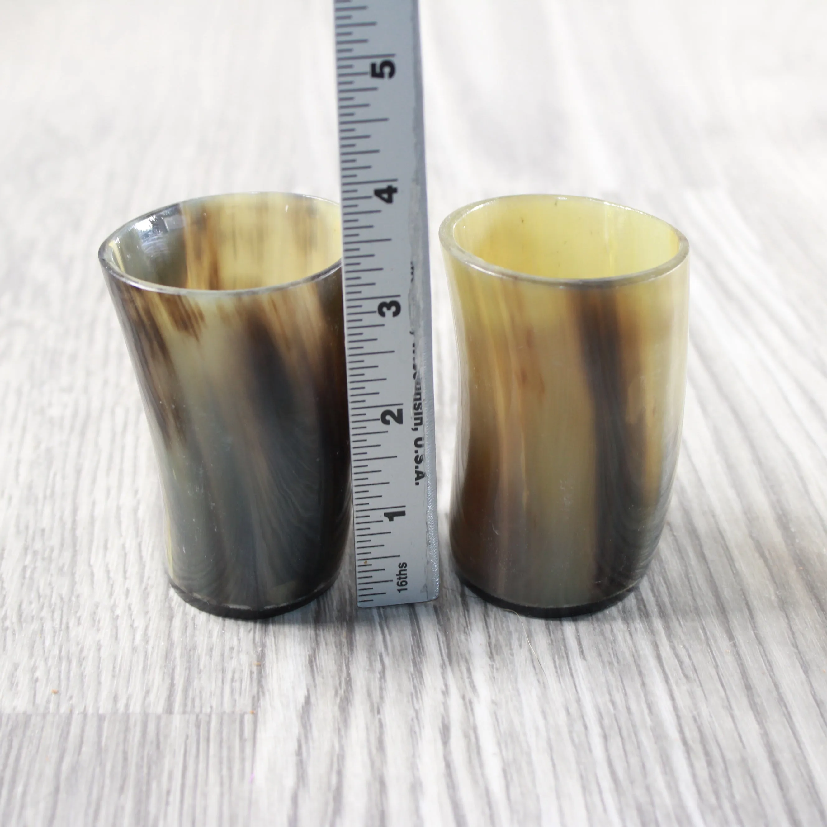 2 Small Horn Glasses #324-2 Medieval Tankard Double Shot Glass
