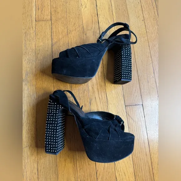 70s Inspired Jeffrey Campbell Yulia Studded Platform Pumps