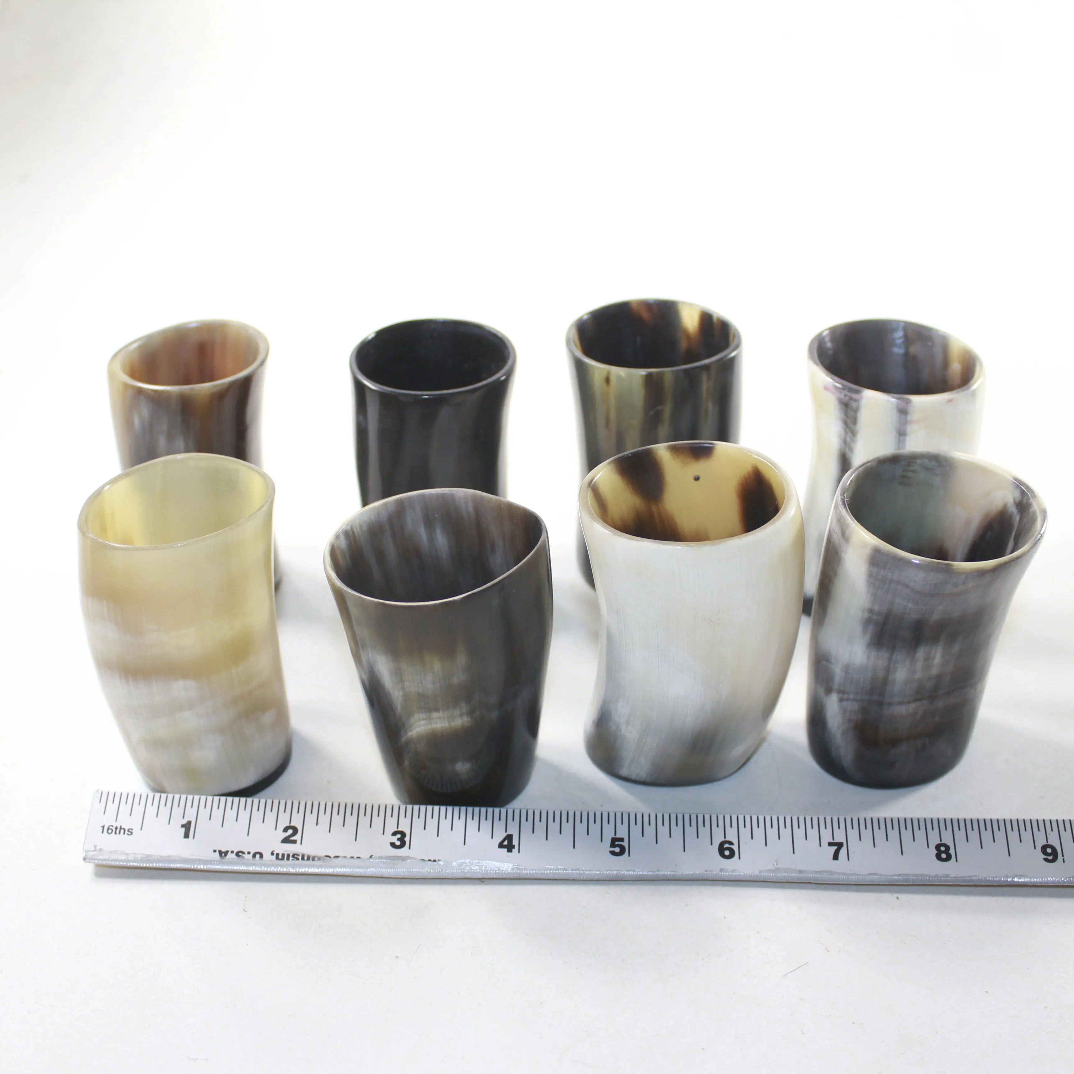 8 Horn Shot Glasses #6531 Natural Colored
