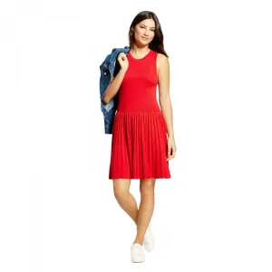 A New Day Women's Textured Sweater Sleeveless Dress Red XL
