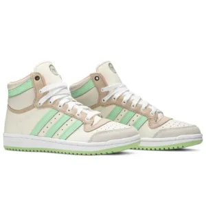 Adidas High-Top Sneakers in Cream and Green
