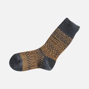 Adults Wool Jacquard Socks - Navy