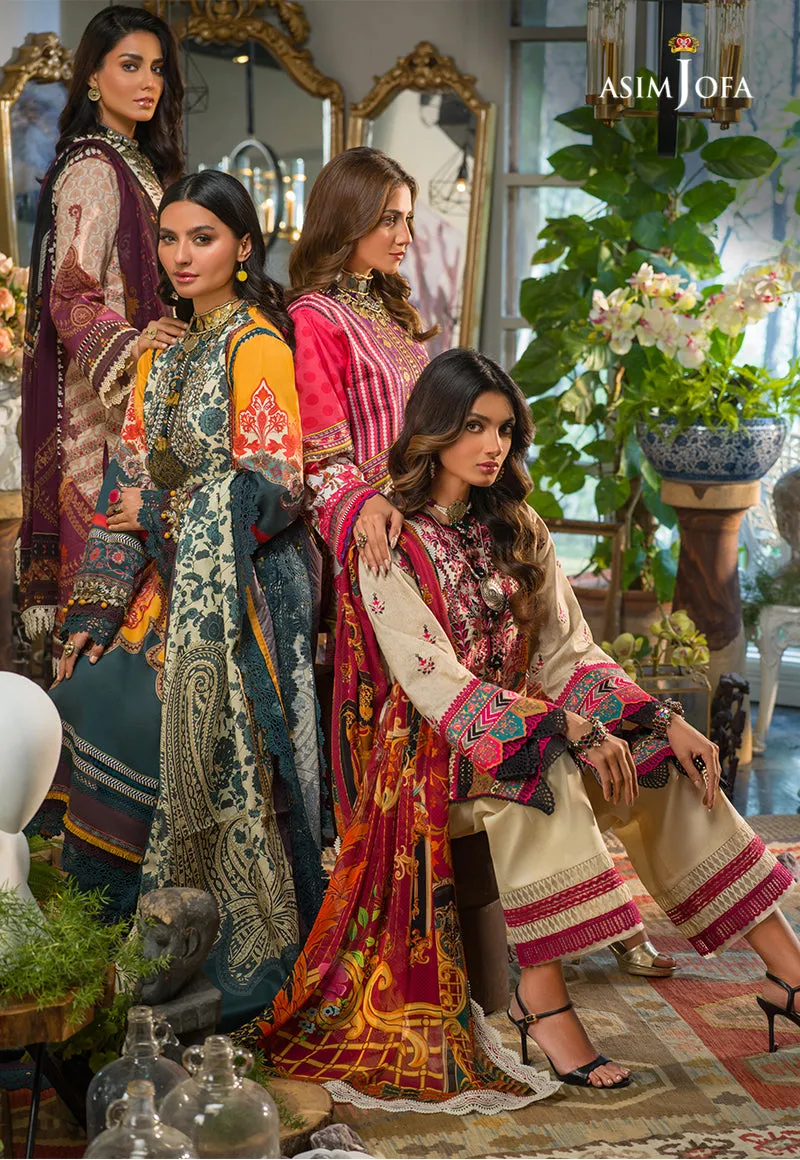 AJPR-11 | Asim Jofa Prints Rania Collection 2022 | Unstitched Embroidered Lawn Suits