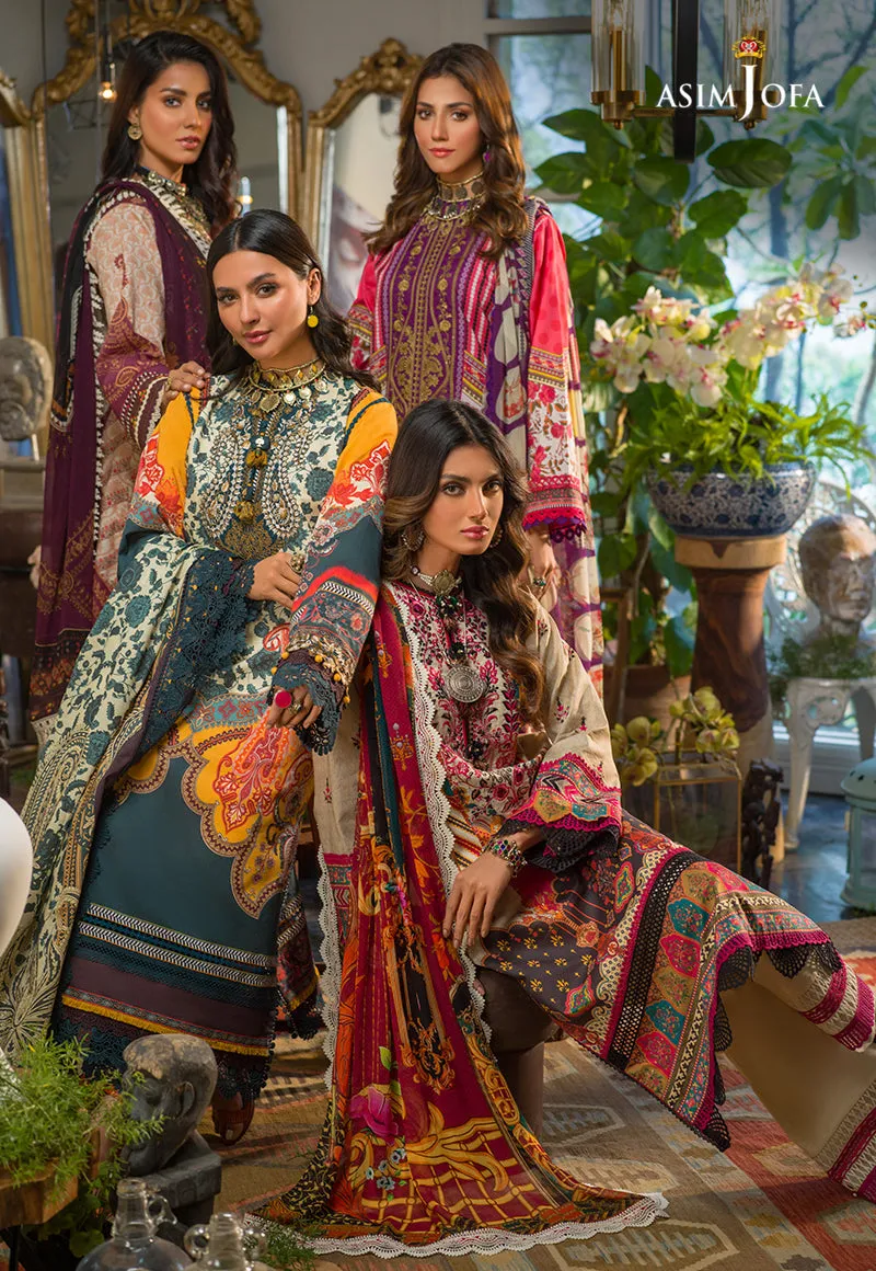 AJPR-11 | Asim Jofa Prints Rania Collection 2022 | Unstitched Embroidered Lawn Suits