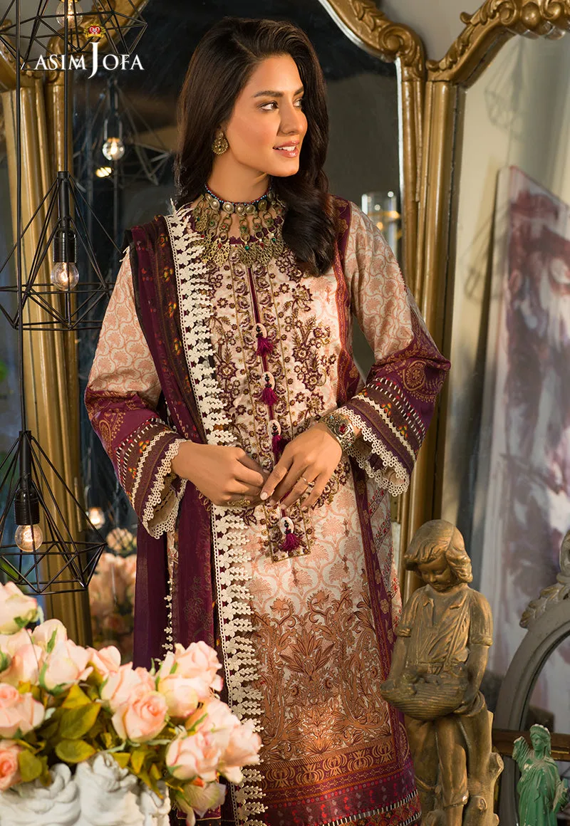 AJPR-11 | Asim Jofa Prints Rania Collection 2022 | Unstitched Embroidered Lawn Suits