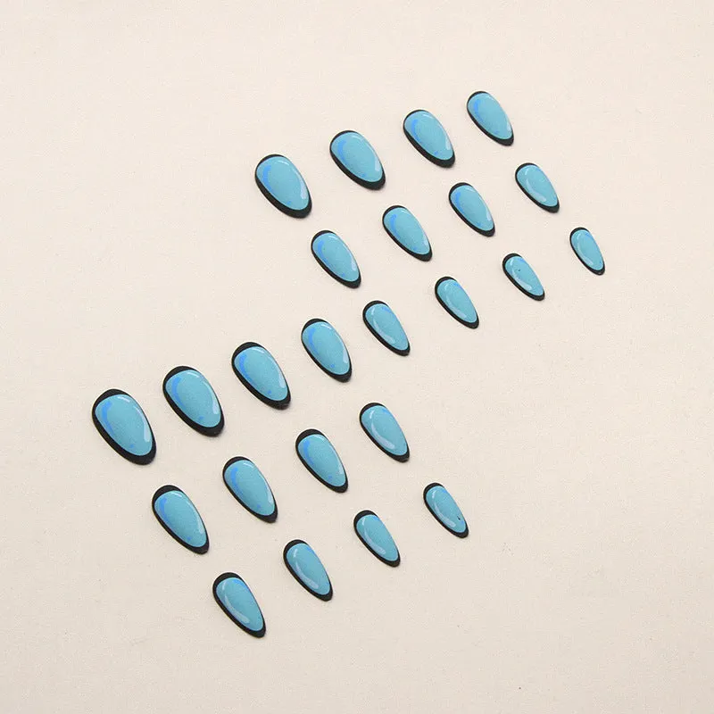 Almond cartoon black blue print