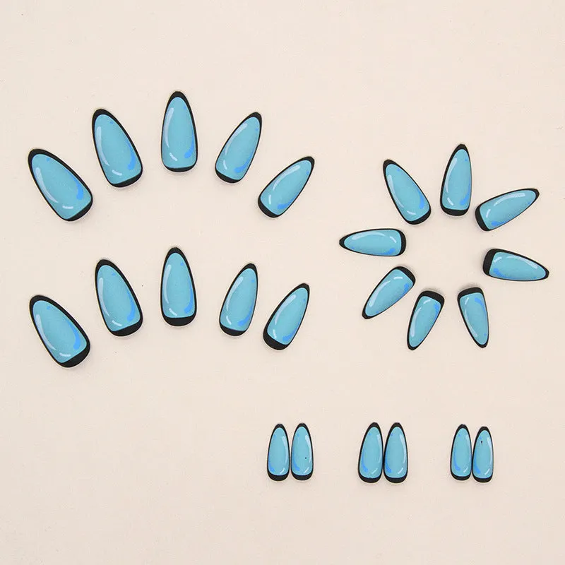 Almond cartoon black blue print