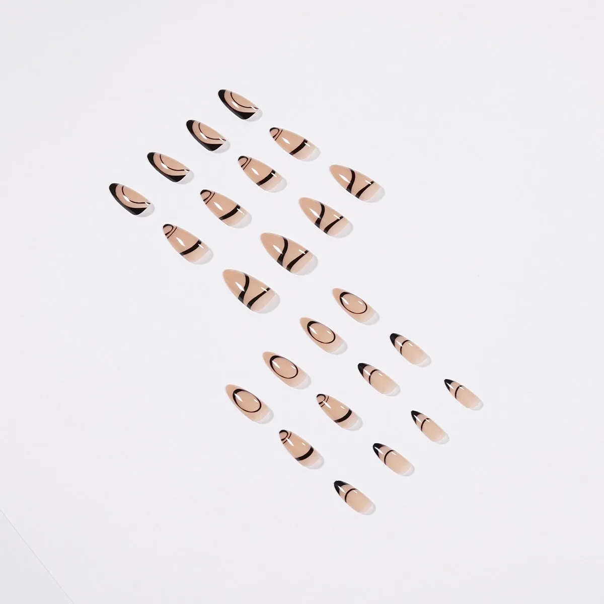 Almond pink black French lines