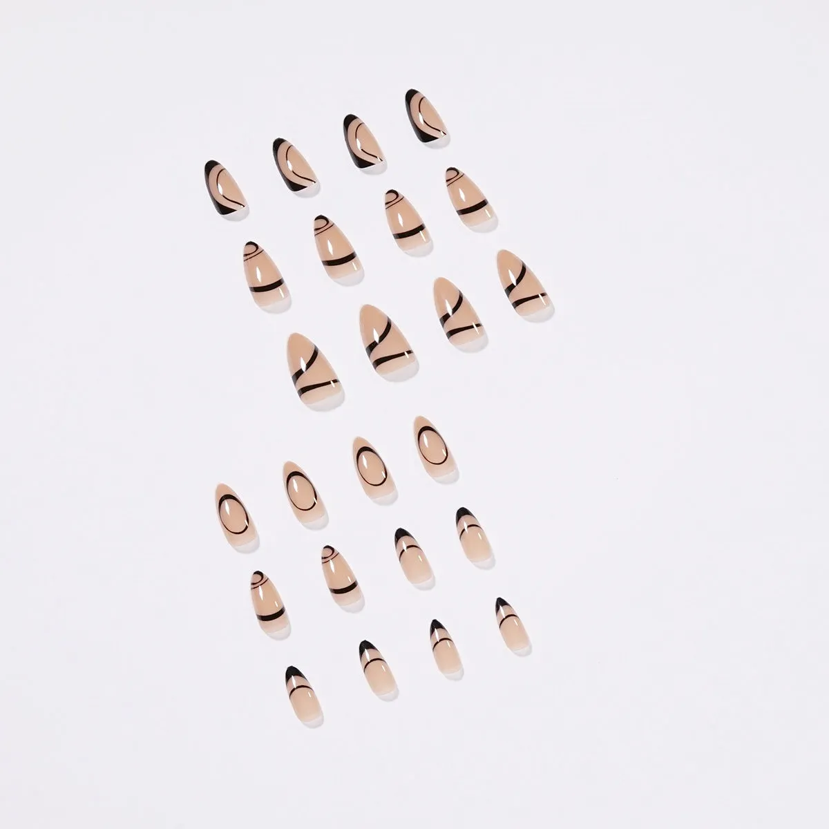 Almond pink black French lines
