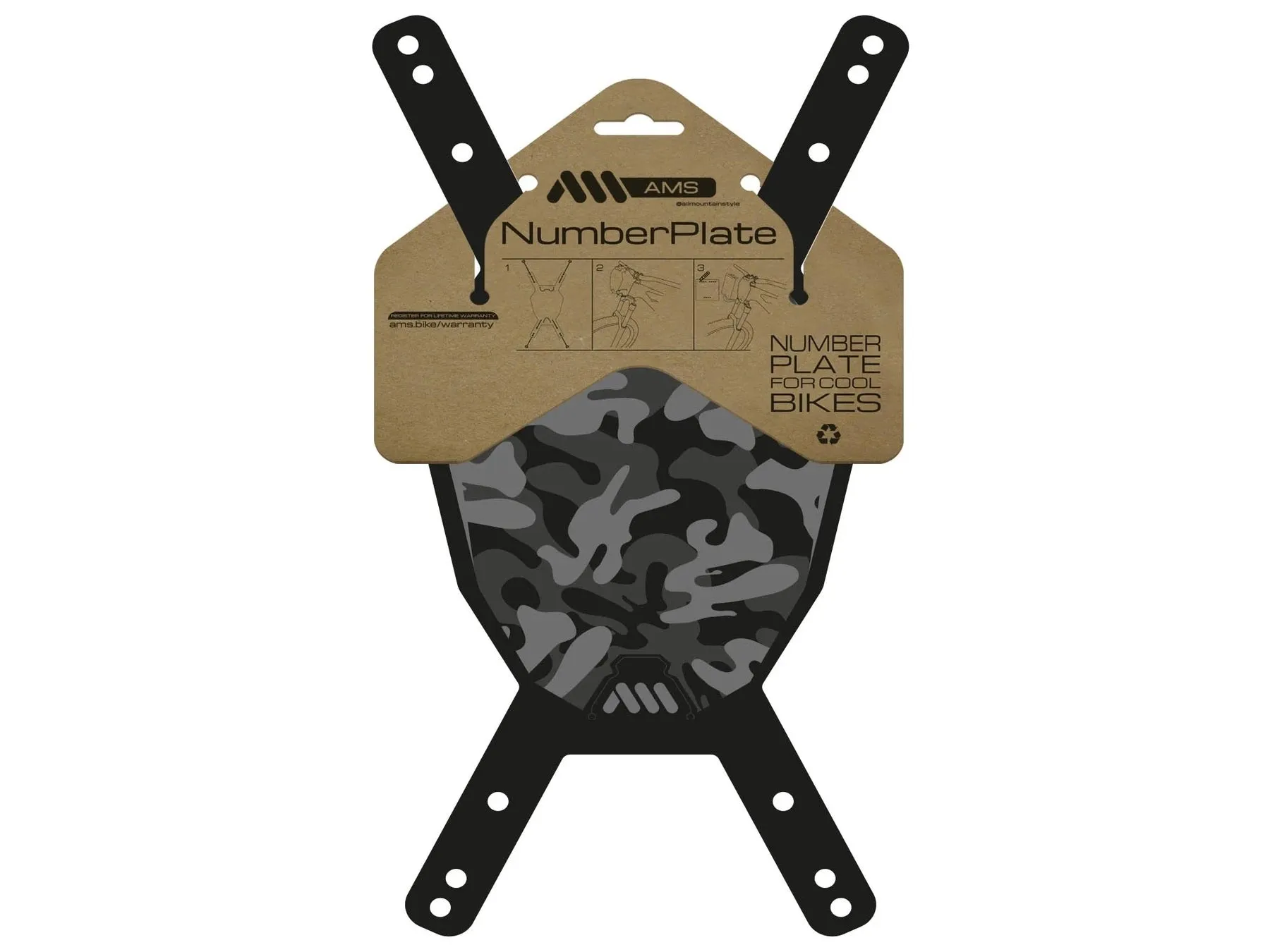 AMS NUMBER PLATE Camo Black