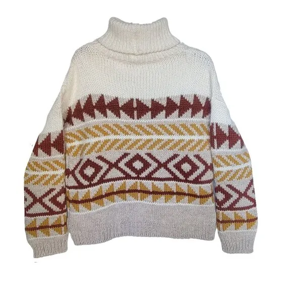 🤩Anthropologie Elsamanda Alpaca Turtleneck Sz L Women's Sweater Made in Italy