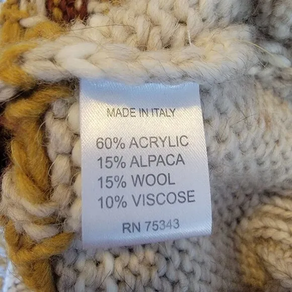 🤩Anthropologie Elsamanda Alpaca Turtleneck Sz L Women's Sweater Made in Italy