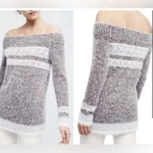 Anthropologie Sleeping On Snow FAROE Soft Fair Isle  Wool Sweater Size Large