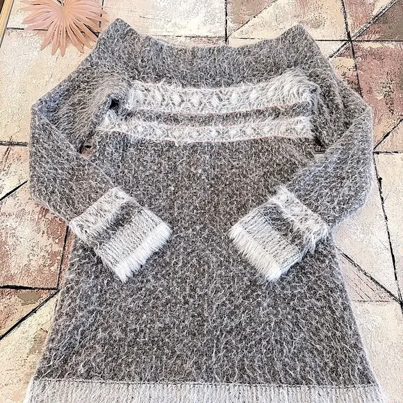 Anthropologie Sleeping On Snow FAROE Soft Fair Isle  Wool Sweater Size Large