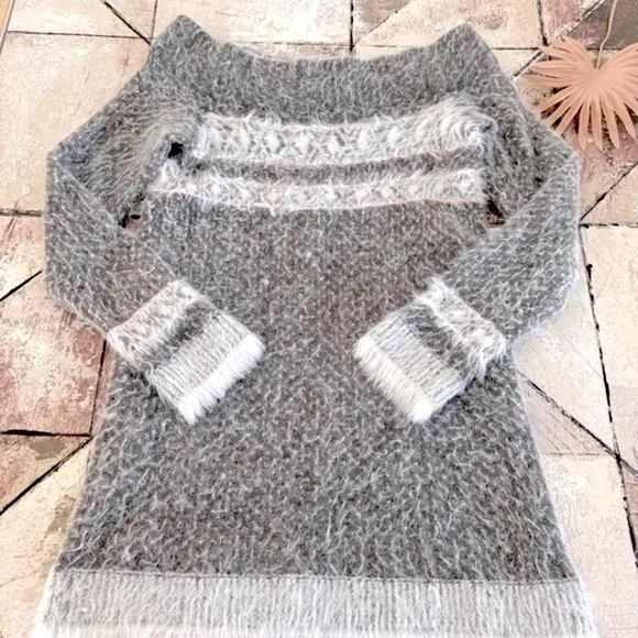 Anthropologie Sleeping On Snow FAROE Soft Fair Isle  Wool Sweater Size Large