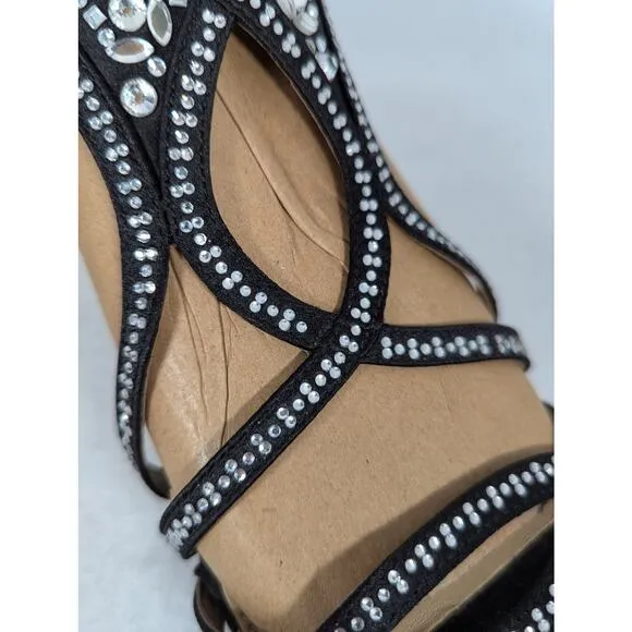 Antonio Melani strappy heels 8.5M Rhinestones and satin in Perfect condition
