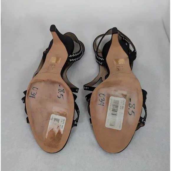 Antonio Melani strappy heels 8.5M Rhinestones and satin in Perfect condition