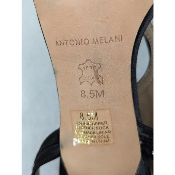 Antonio Melani strappy heels 8.5M Rhinestones and satin in Perfect condition