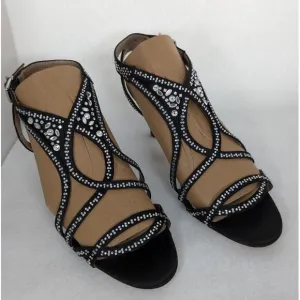Antonio Melani strappy heels 8.5M Rhinestones and satin in Perfect condition