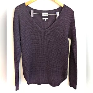 Aritzia Wilfred Free Wolter Wool Knit Vneck Sweater in Plum size XXS Fall Cozy