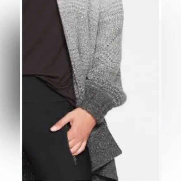 Athleta Lucca Ombré Wool Cashmere Blend Cozy Oversized Cardigan Sweater