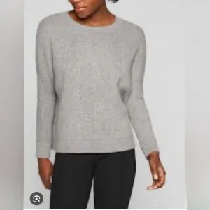 ATHLETA Wool/Cashmere Habitat Sweater, Grey Heather, Small, VGUC