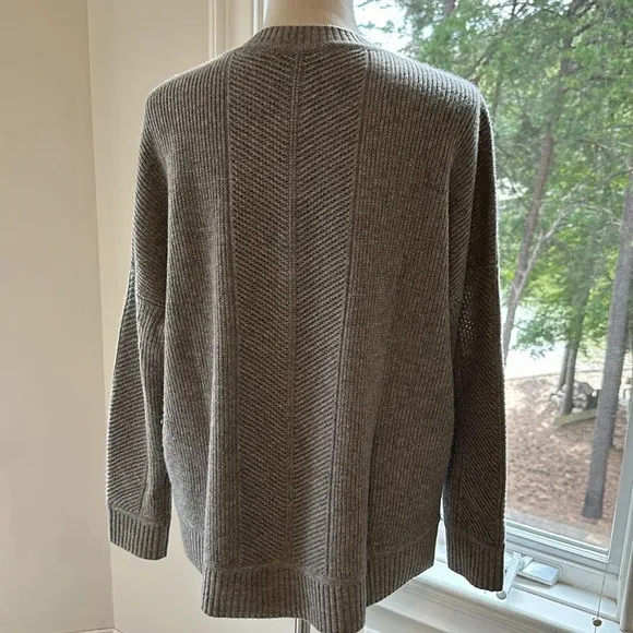 ATHLETA Wool/Cashmere Habitat Sweater, Grey Heather, Small, VGUC