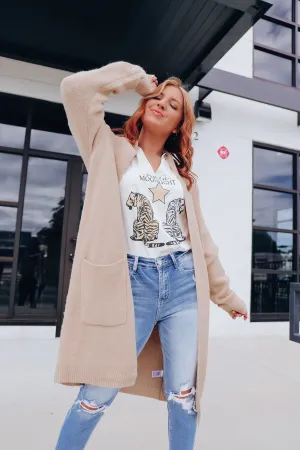 Autumn's Favorite Longline Cardigan - Beige