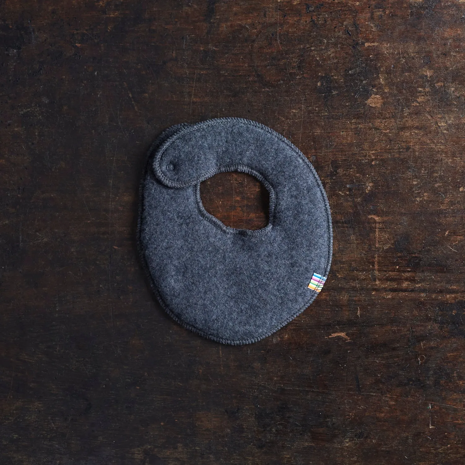 Baby Merino wool fleece bib/scarf - Charcoal