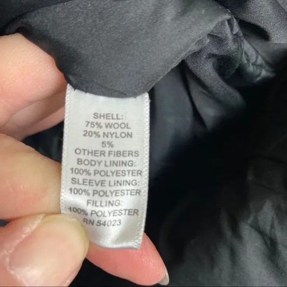 BANANA REPUBLIC Gray Wool Car Coat Medium 4 Pocket Zip-Up Winter Pea Coat