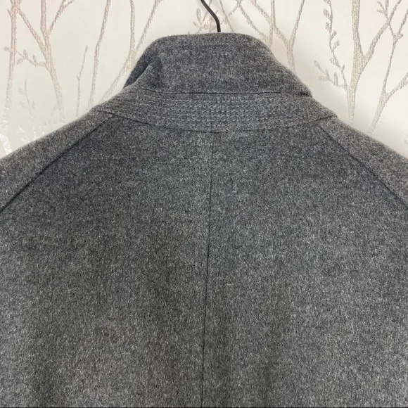 BANANA REPUBLIC Gray Wool Car Coat Medium 4 Pocket Zip-Up Winter Pea Coat