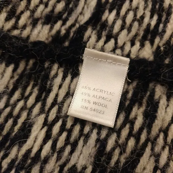 Banana Republic Womens Cardigan Sweater Alpaca &amp; Wool Blend Size M Blue White