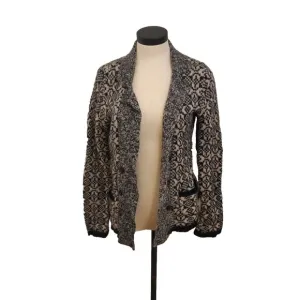 Banana Republic Womens Cardigan Sweater Alpaca &amp; Wool Blend Size M Blue White