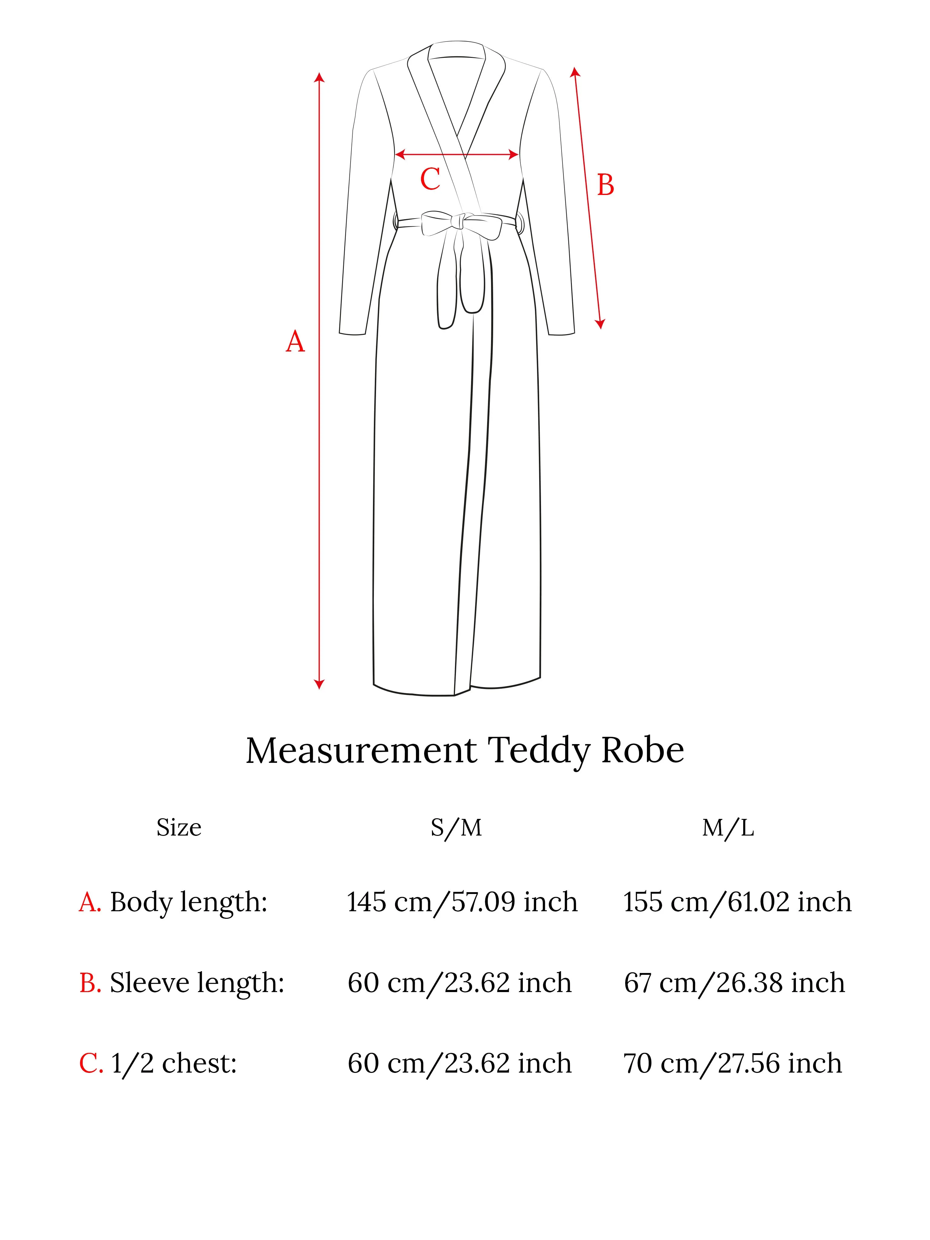Bathrobe Teddy Black Long
