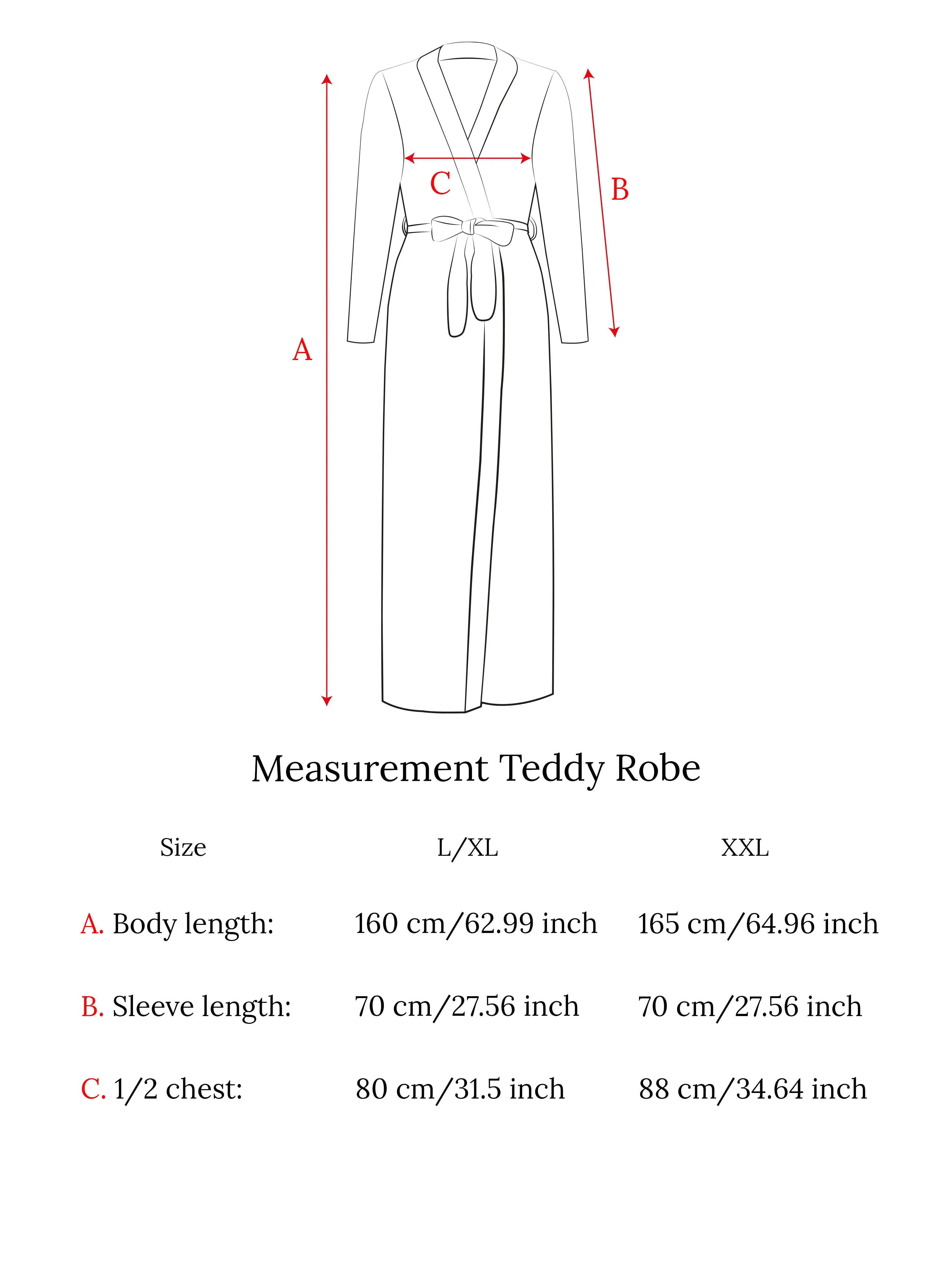 Bathrobe Teddy Black Long