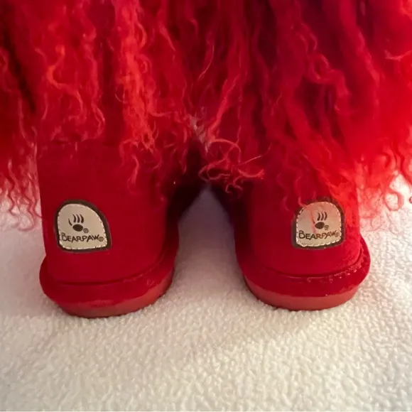 Bearpaw Boo Red Furry Boots