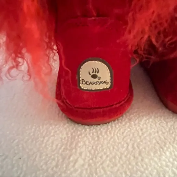 Bearpaw Boo Red Furry Boots