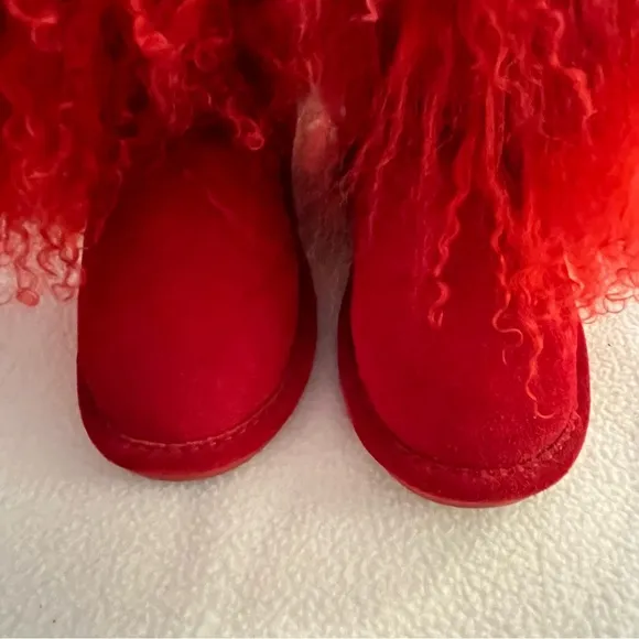 Bearpaw Boo Red Furry Boots
