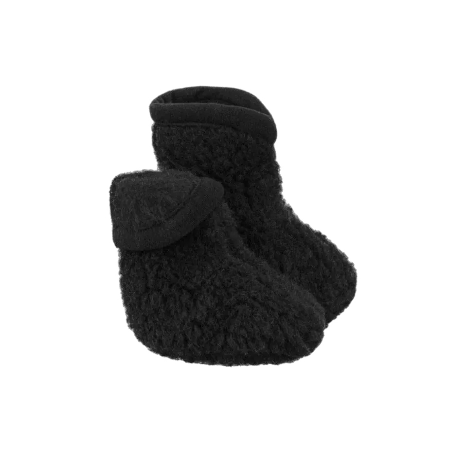 Black Pure Wool Baby Booties