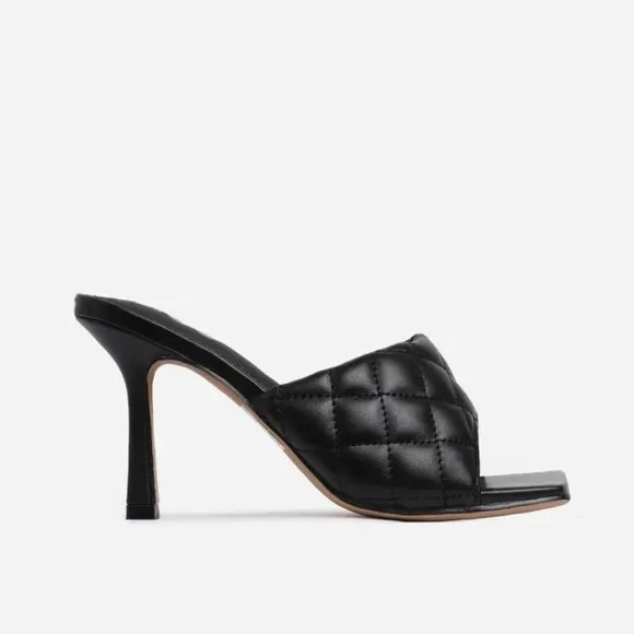 Black Quilted High Heels