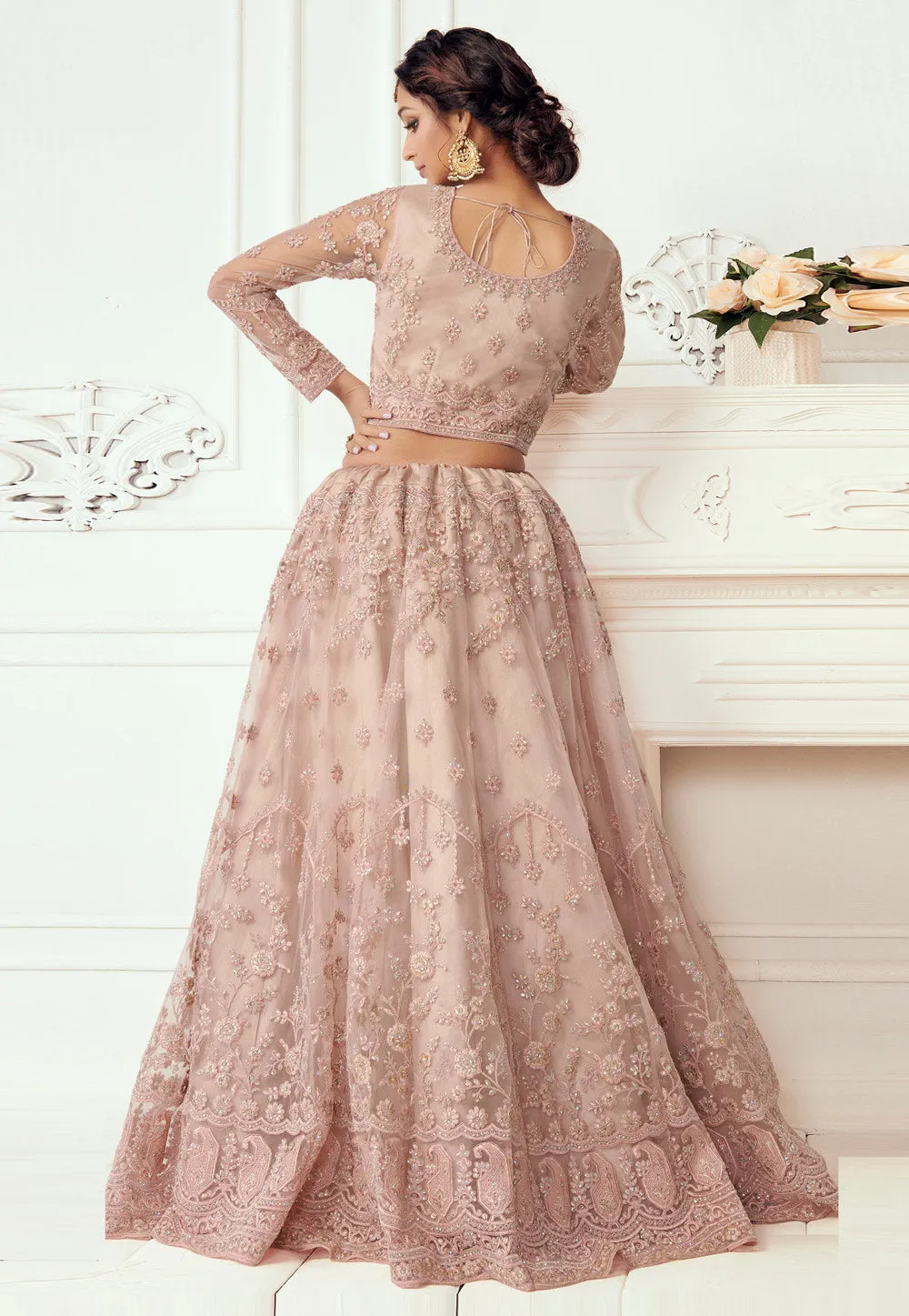 Blush Pink Embroidered Lehenga Choli