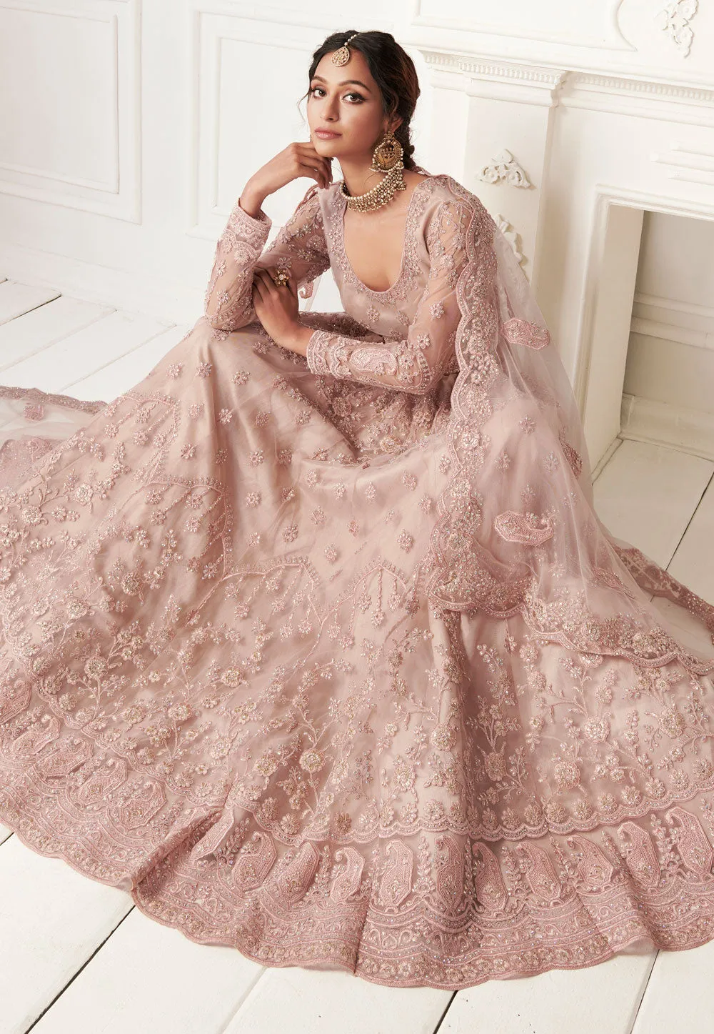 Blush Pink Embroidered Lehenga Choli