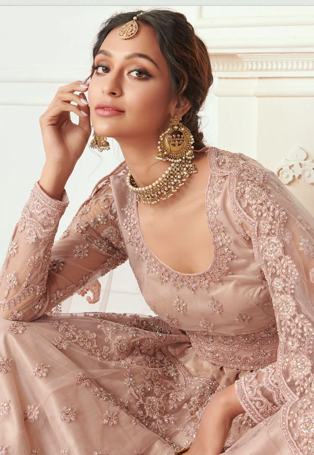 Blush Pink Embroidered Lehenga Choli